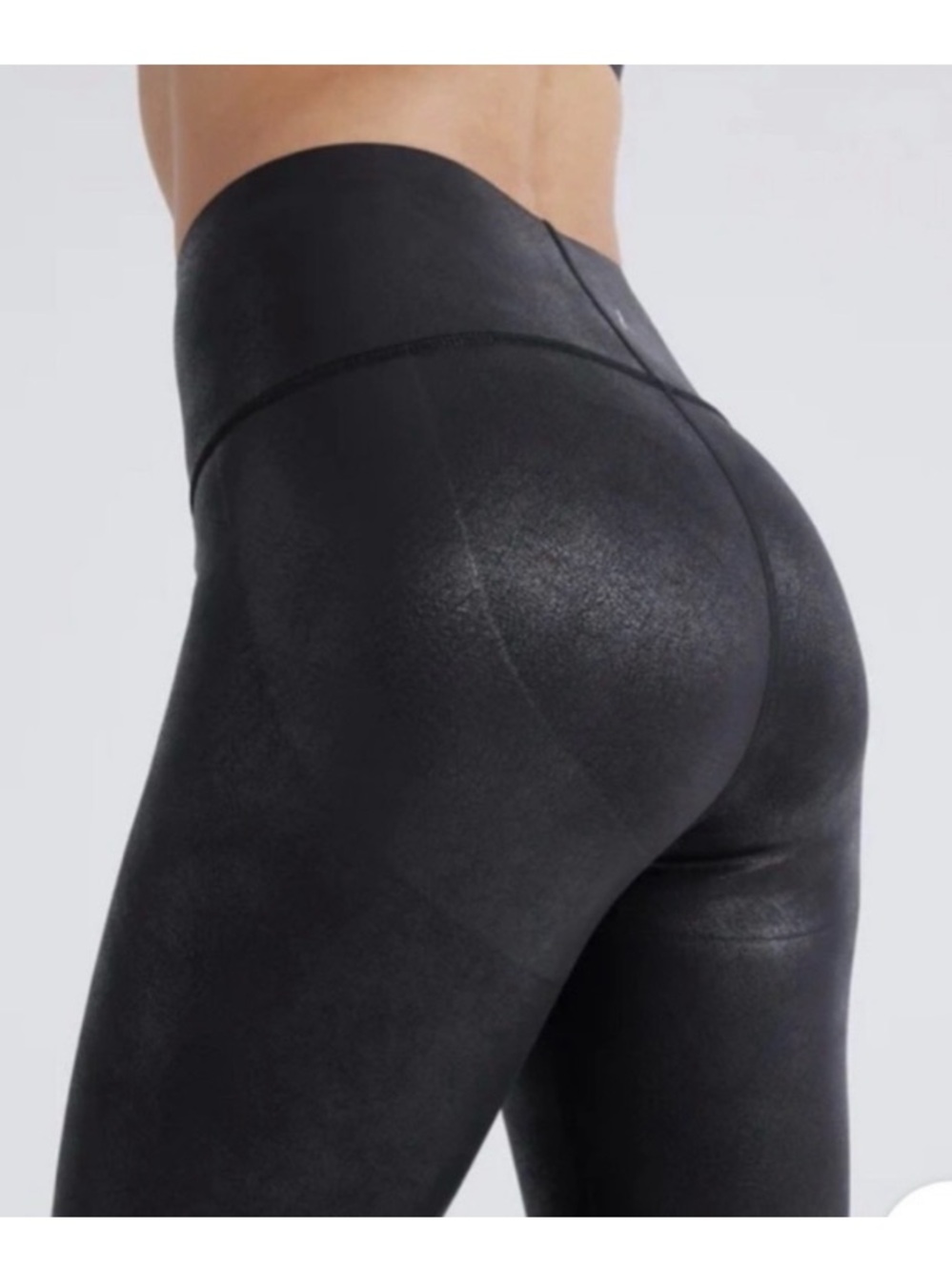 Knix x Birds Papaya Black Faux Leather High Waist Leggings - Size Medium - Picture 2 of 10